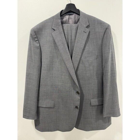 Ralph Lauren 100% Wool Natural Stretch Full Suit Gray 52 Long - Picture 1 of 9